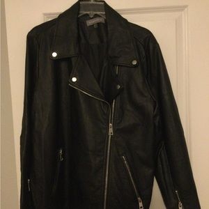 Faux leather moto jacket